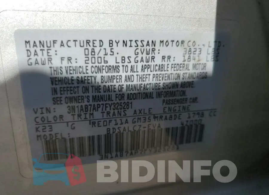 3N1AB7AP7FY325281 Photo# 12