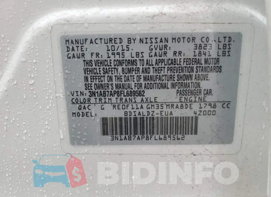 3N1AB7AP8FL689562 Photo# 12