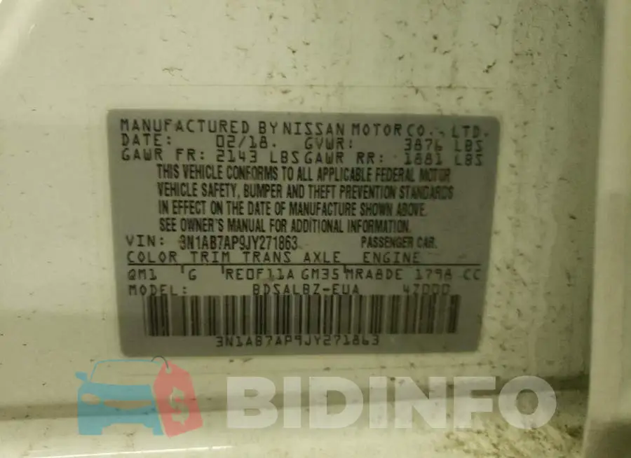 3N1AB7AP9JY271863 Photo# 12