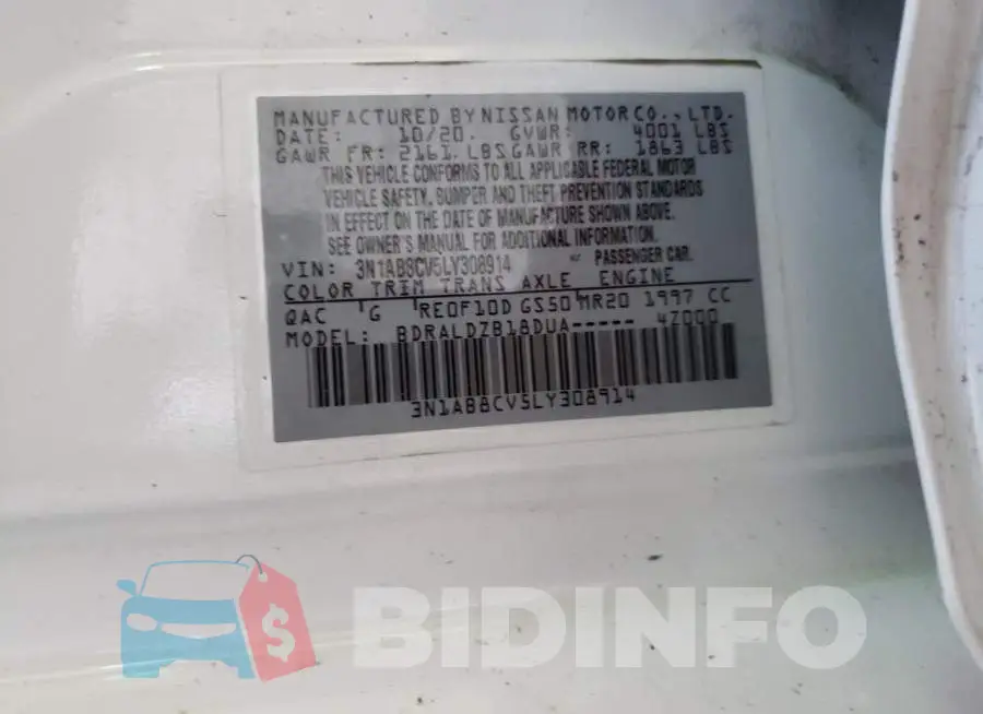 3N1AB8CV5LY308914 Photo# 12