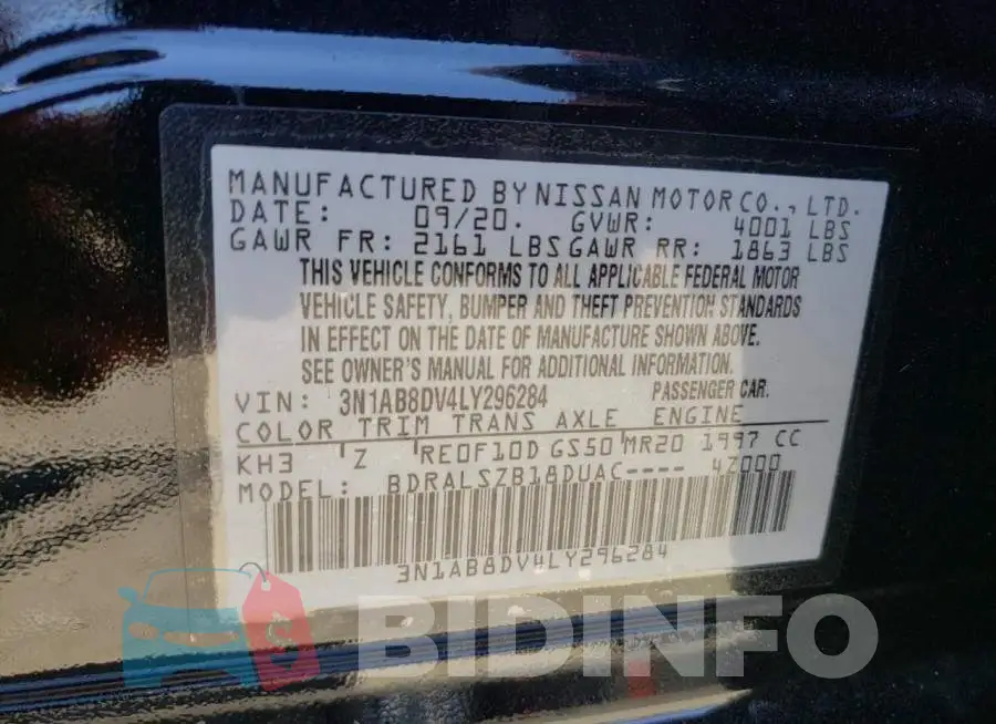 3N1AB8DV4LY296284 Photo# 12
