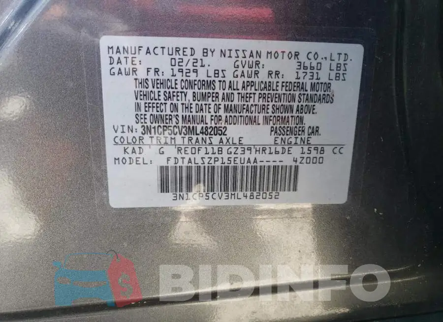 3N1CP5CV3ML482052 Photo# 13