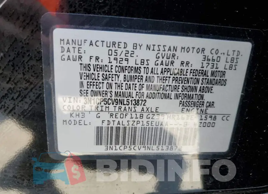 3N1CP5CV9NL513872 Photo# 12