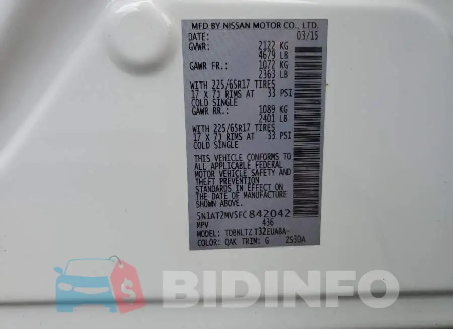 5N1AT2MV5FC842042 Photo# 13