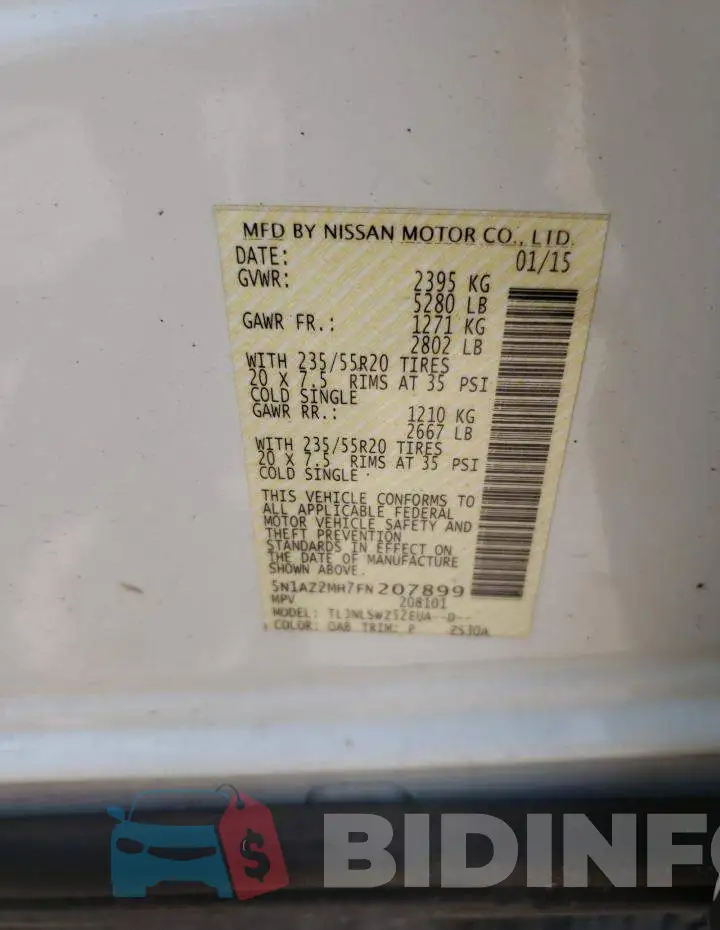 5N1AZ2MH7FN207899 Photo# 12