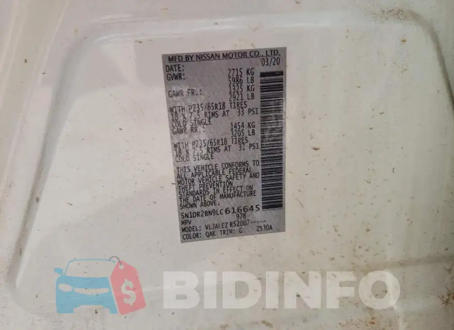 5N1DR2BN9LC616645 Photo# 13