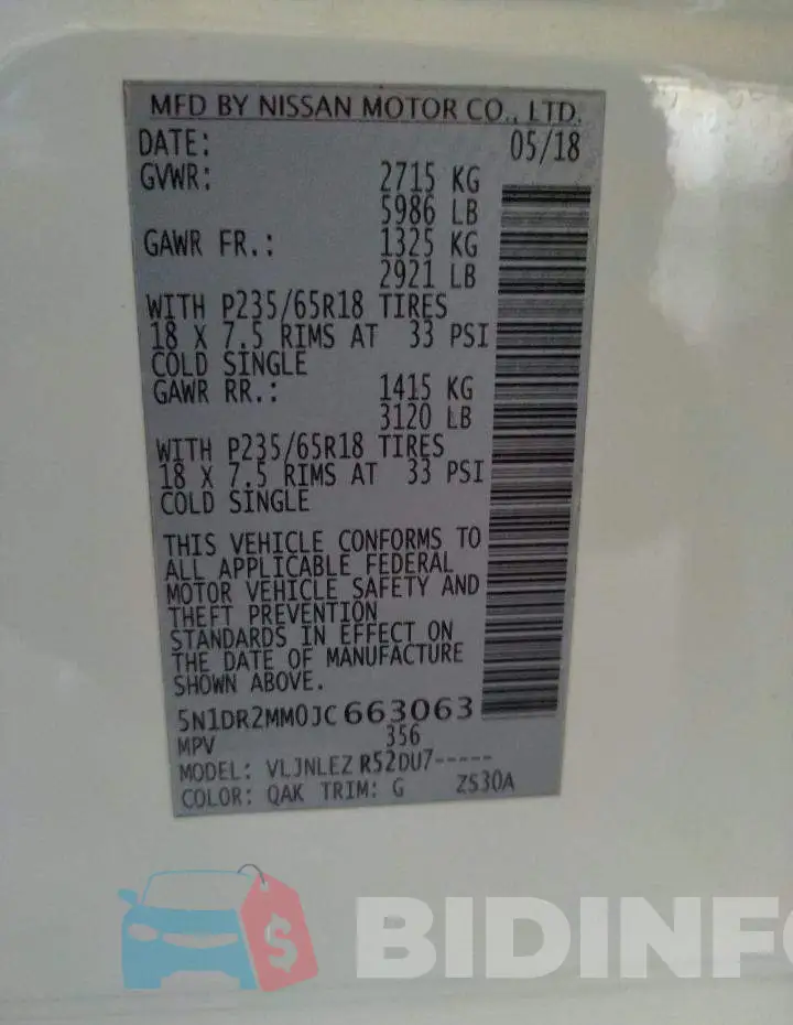 5N1DR2MM0JC663063 Photo# 13