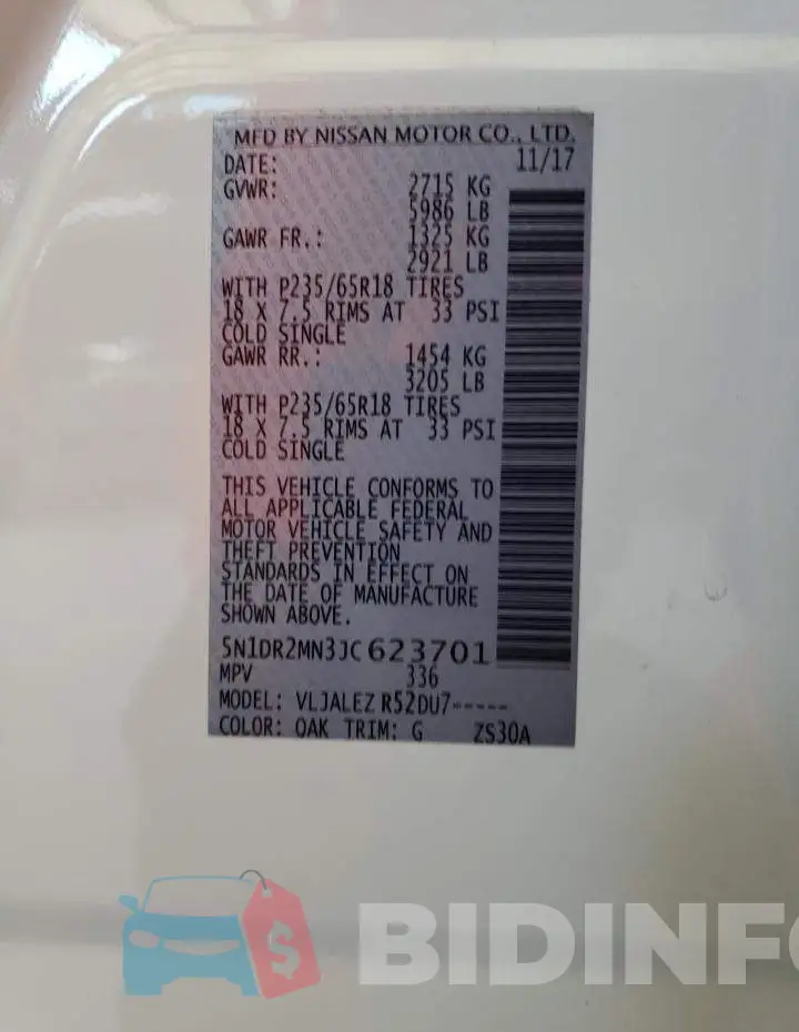 5N1DR2MN3JC623701 Photo# 14