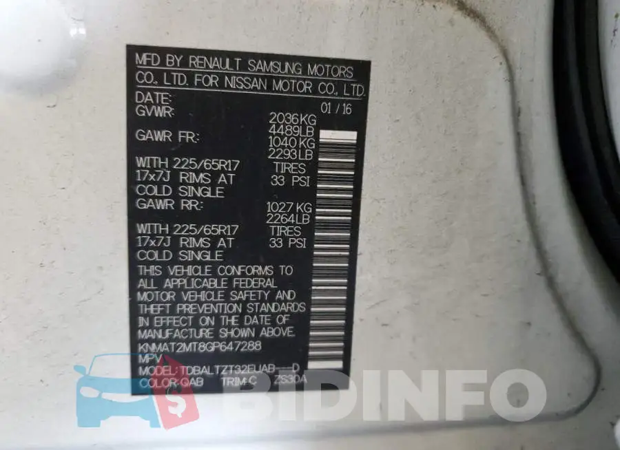 KNMAT2MT8GP647288 Photo# 12