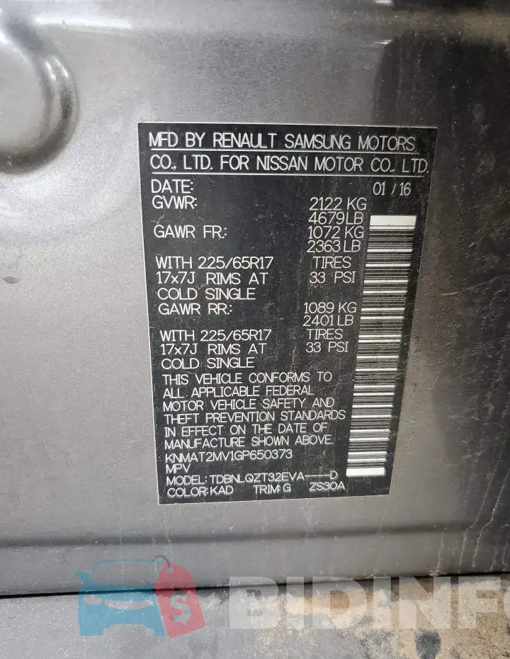 KNMAT2MV1GP650373 Photo# 12