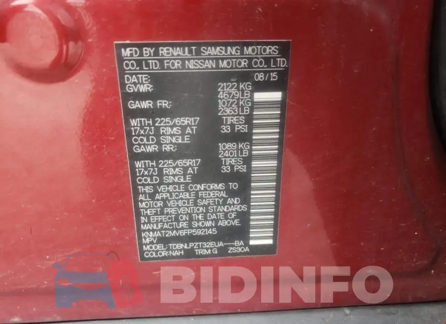 KNMAT2MV6FP592145 Photo# 13