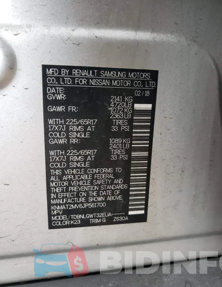 KNMAT2MV6JP561700 Photo# 12