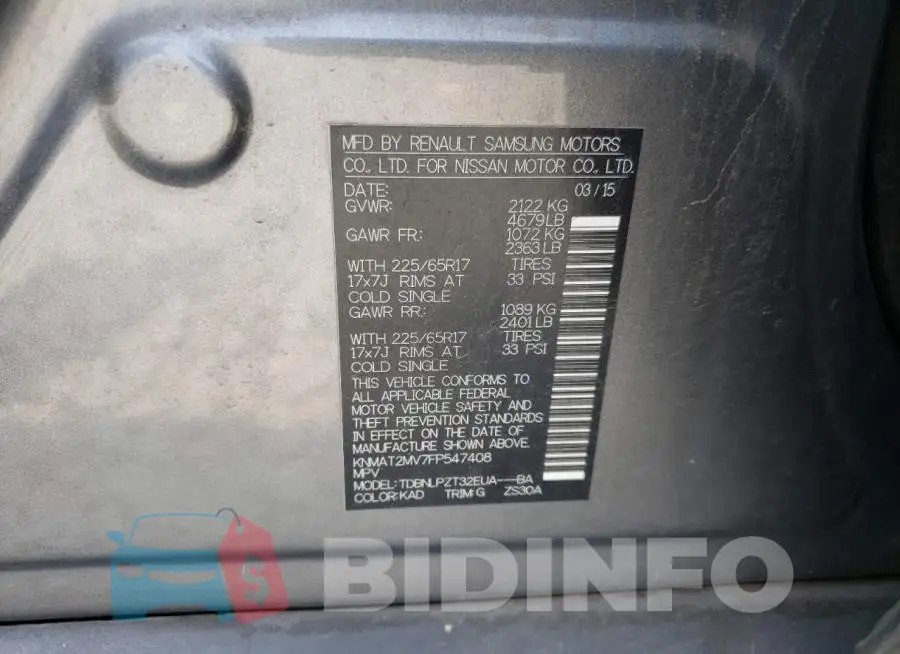 KNMAT2MV7FP547408 Photo# 12