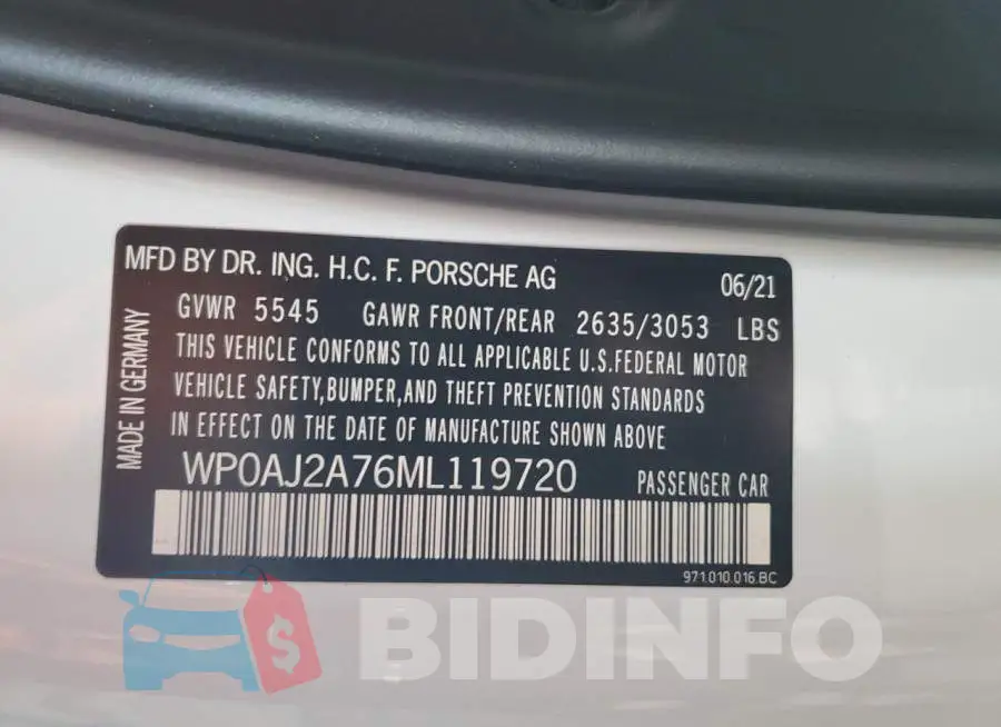 WP0AJ2A76ML119720 Photo# 12