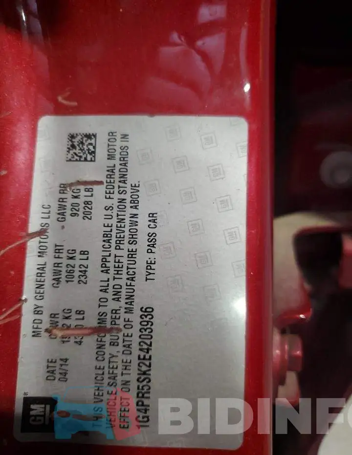1G4PR5SK2E4203936 Photo# 12