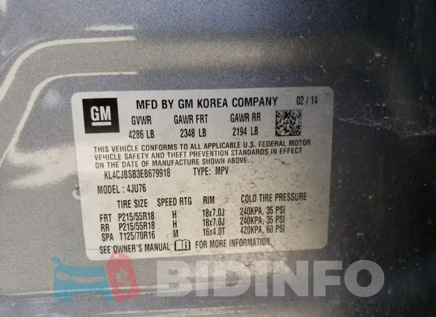 KL4CJBSB3EB679918 Photo# 13