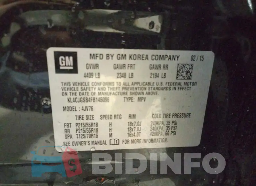 KL4CJGSB4FB145096 Photo# 13