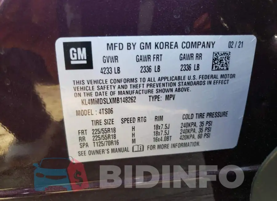 KL4MMDSLXMB148262 Photo# 13