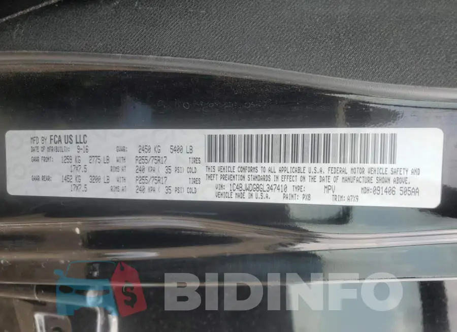 1C4BJWDG8GL347410 Photo# 12