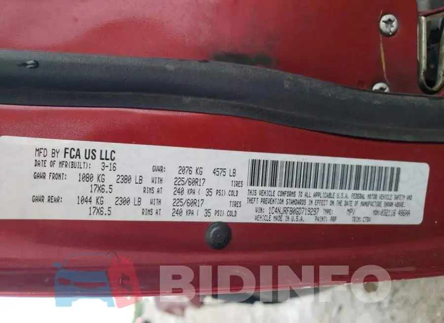 1C4NJRFB0GD719297 Photo# 13