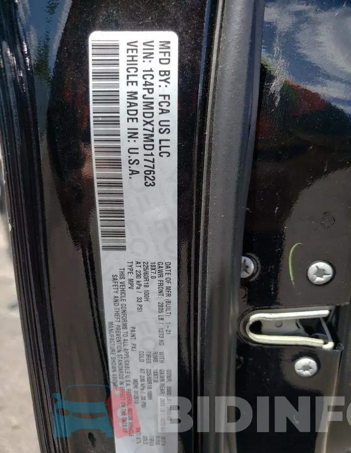 1C4PJMDX7MD177623 Photo# 13