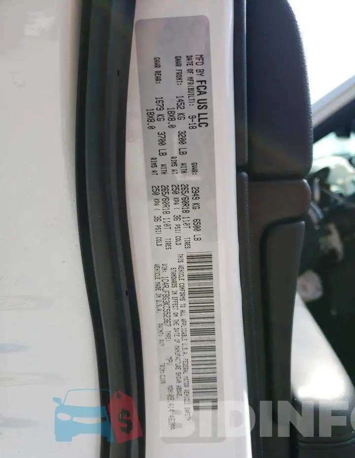 1C4RJFBG3KC552367 Photo# 13