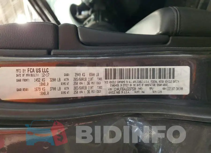 1C4RJFBG4JC237530 Photo# 13