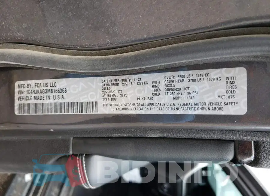1C4RJKAG3M8166368 Photo# 13