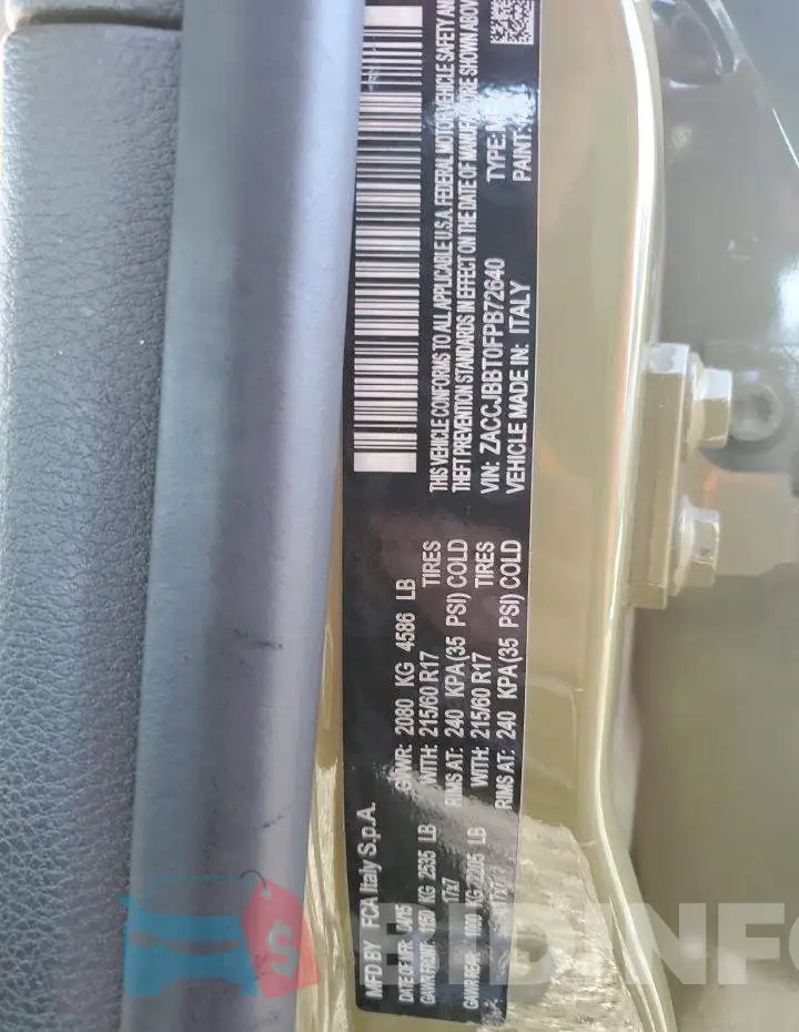 ZACCJBBT0FPB72640 Photo# 13