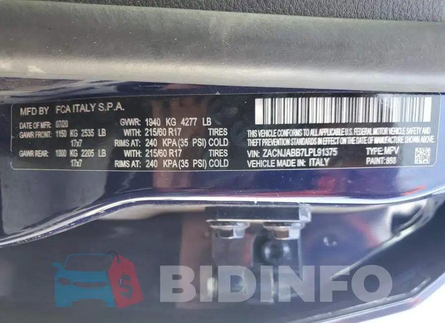 ZACNJABB7LPL91375 Photo# 14