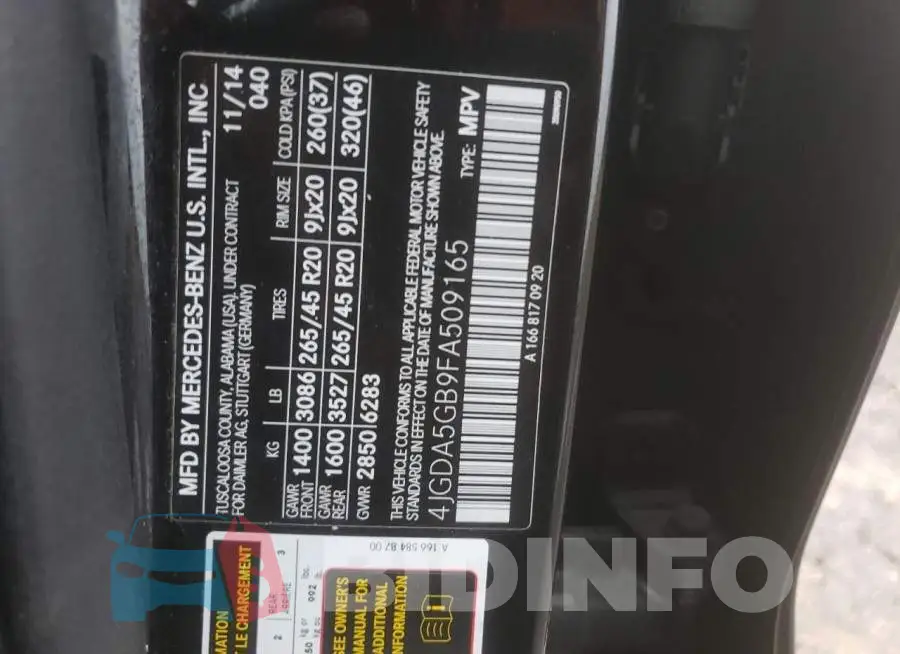 4JGDA5GB9FA509165 Photo# 13