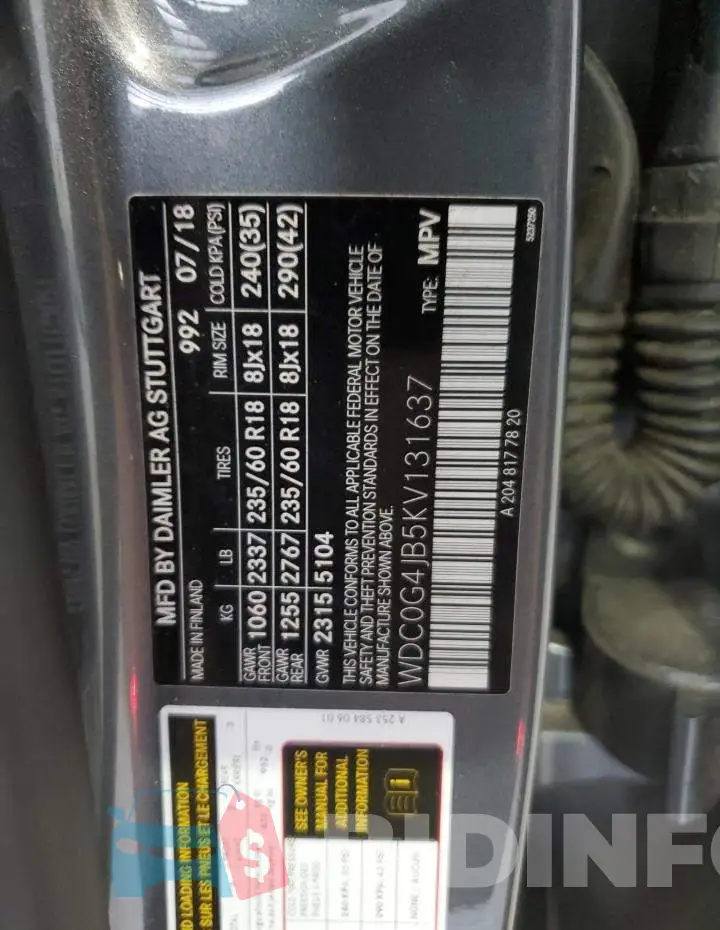 WDC0G4JB5KV131637 Photo# 13