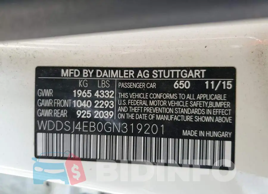 WDDSJ4EB0GN319201 Photo# 12