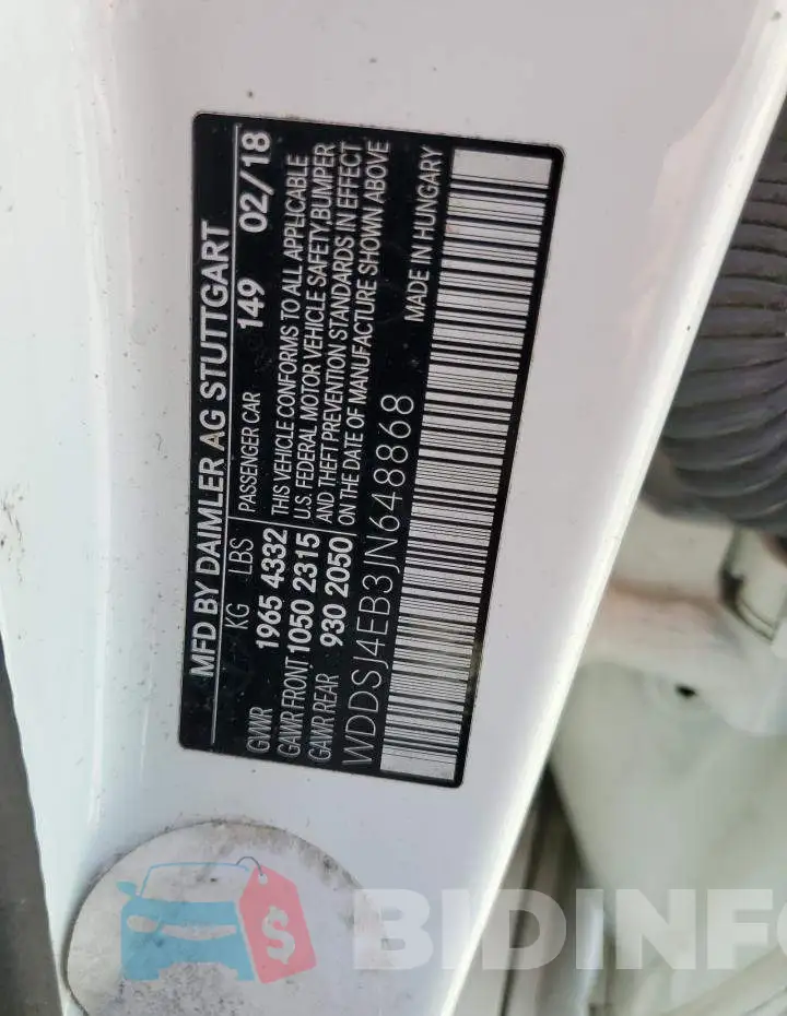 WDDSJ4EB3JN648868 Photo# 13
