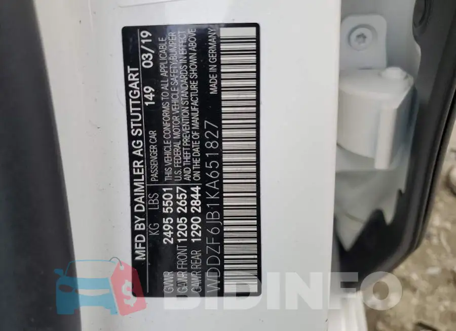 WDDZF6JB1KA651827 Photo# 12