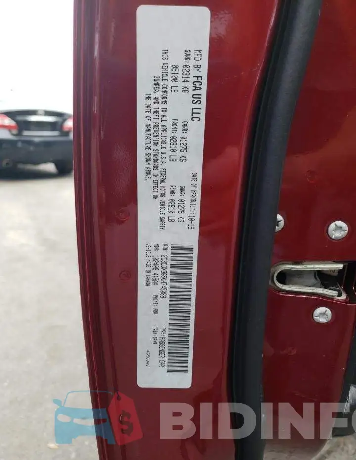 2C3CDXBG5KH745088 Photo# 12