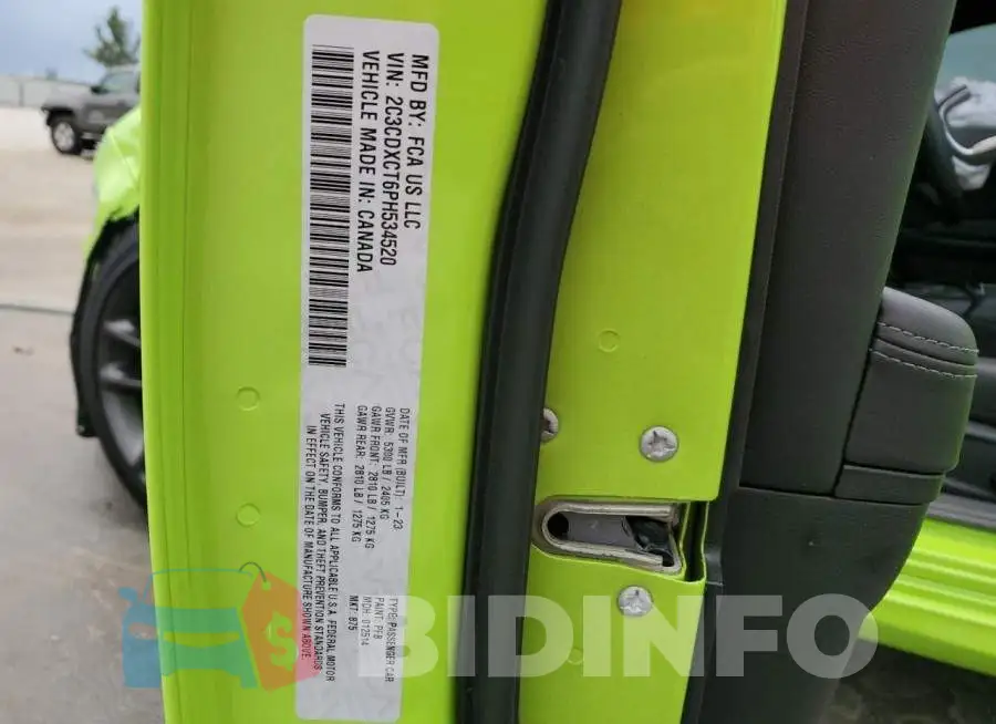 2C3CDXCT6PH534520 Photo# 13