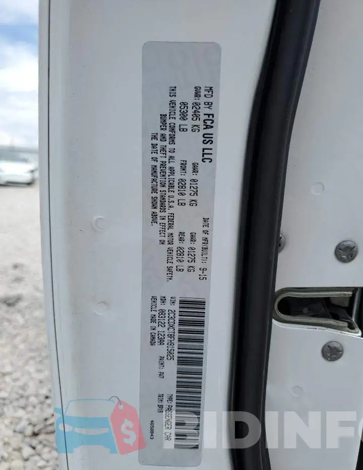 2C3CDXCT8FH915025 Photo# 13