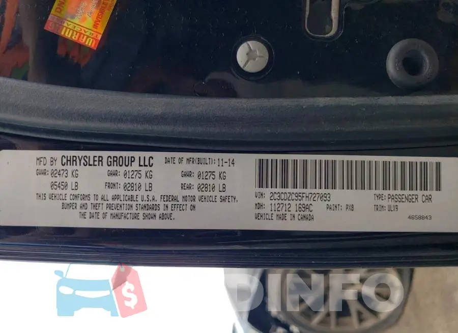2C3CDZC95FH727093 Photo# 12