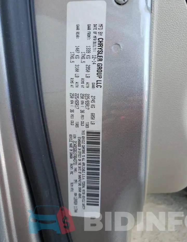2C4RDGBG1FR643731 Photo# 13