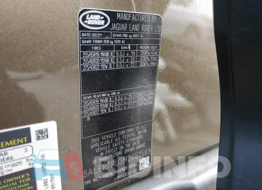 SALEP7RU3M2051589 Photo# 13