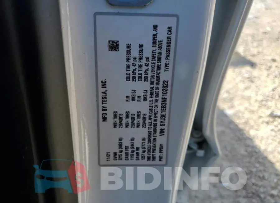 5YJ3E1EB3NF102822 Photo# 12