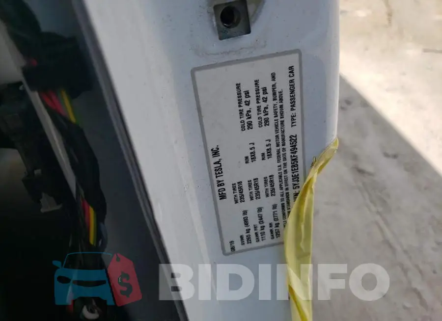 5YJ3E1EB5KF494522 Photo# 13
