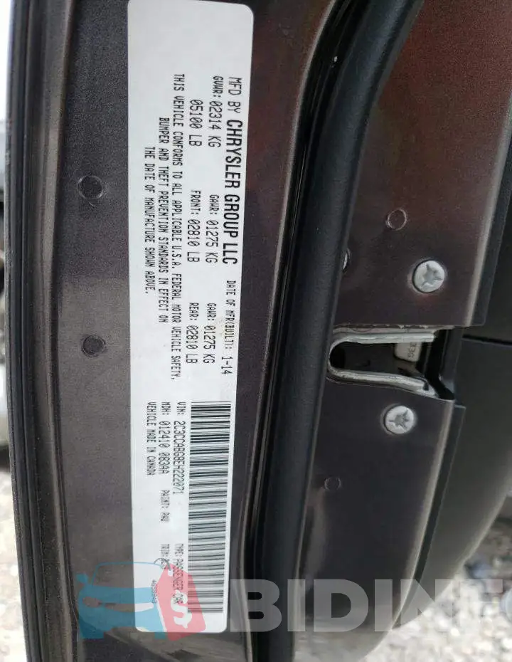 2C3CCABG8EH222071 Photo# 13