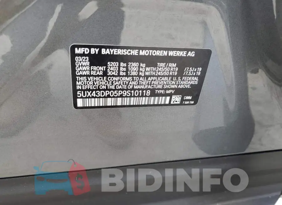 5UX43DP05P9S10118 Photo# 13