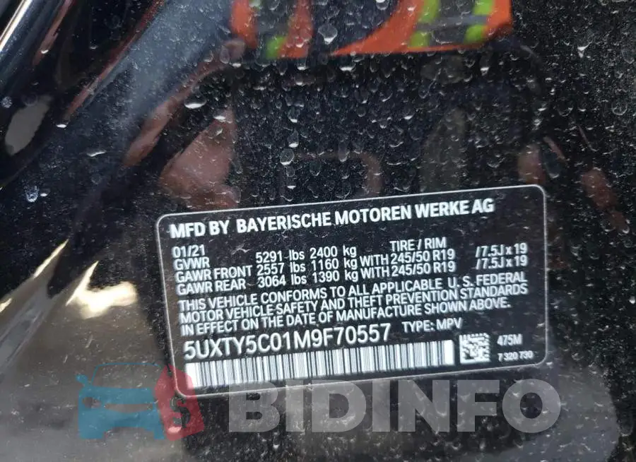5UXTY5C01M9F70557 Photo# 13