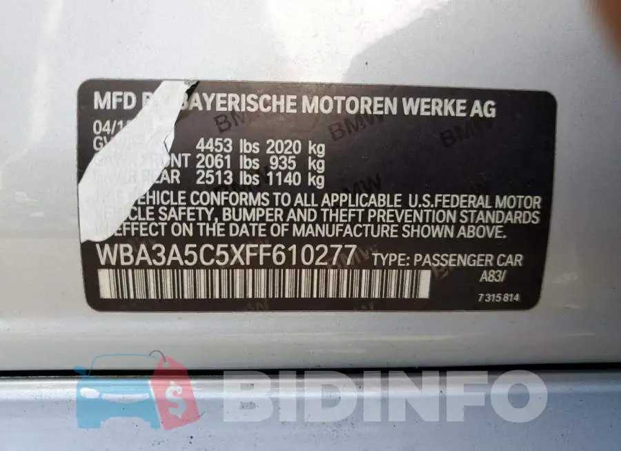 WBA3A5C5XFF610277 Photo# 12