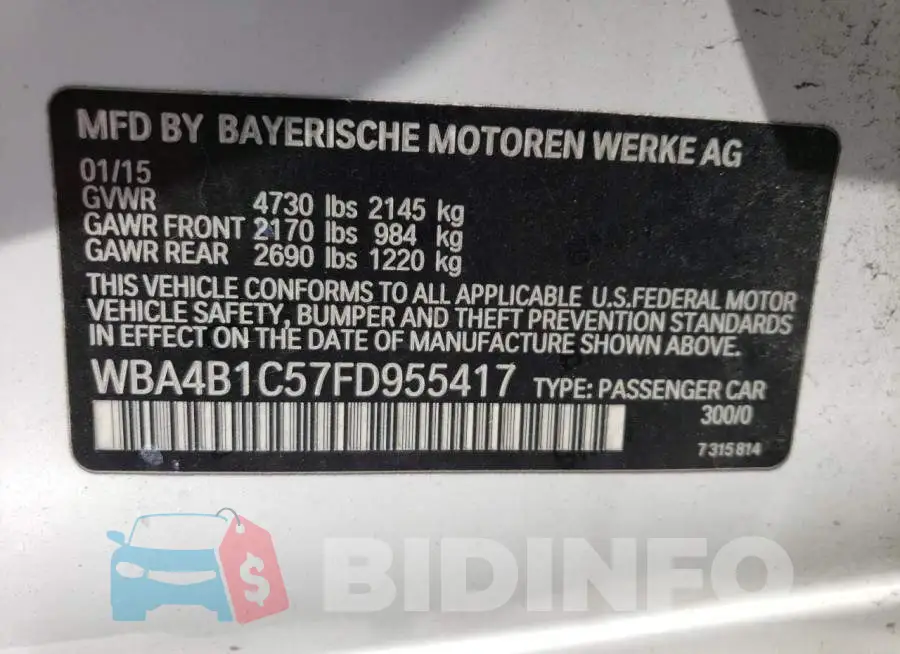 WBA4B1C57FD955417 Photo# 12