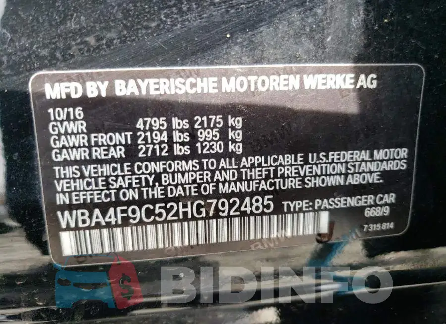 WBA4F9C52HG792485 Photo# 12