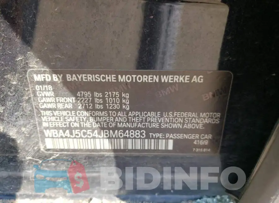 WBA4J5C54JBM64883 Photo# 12
